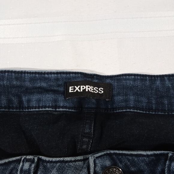 Express Women’s Slim Jeans 31x32 Medium Wash Stretch Denim Mid Rise Fit - Picture 6 of 9